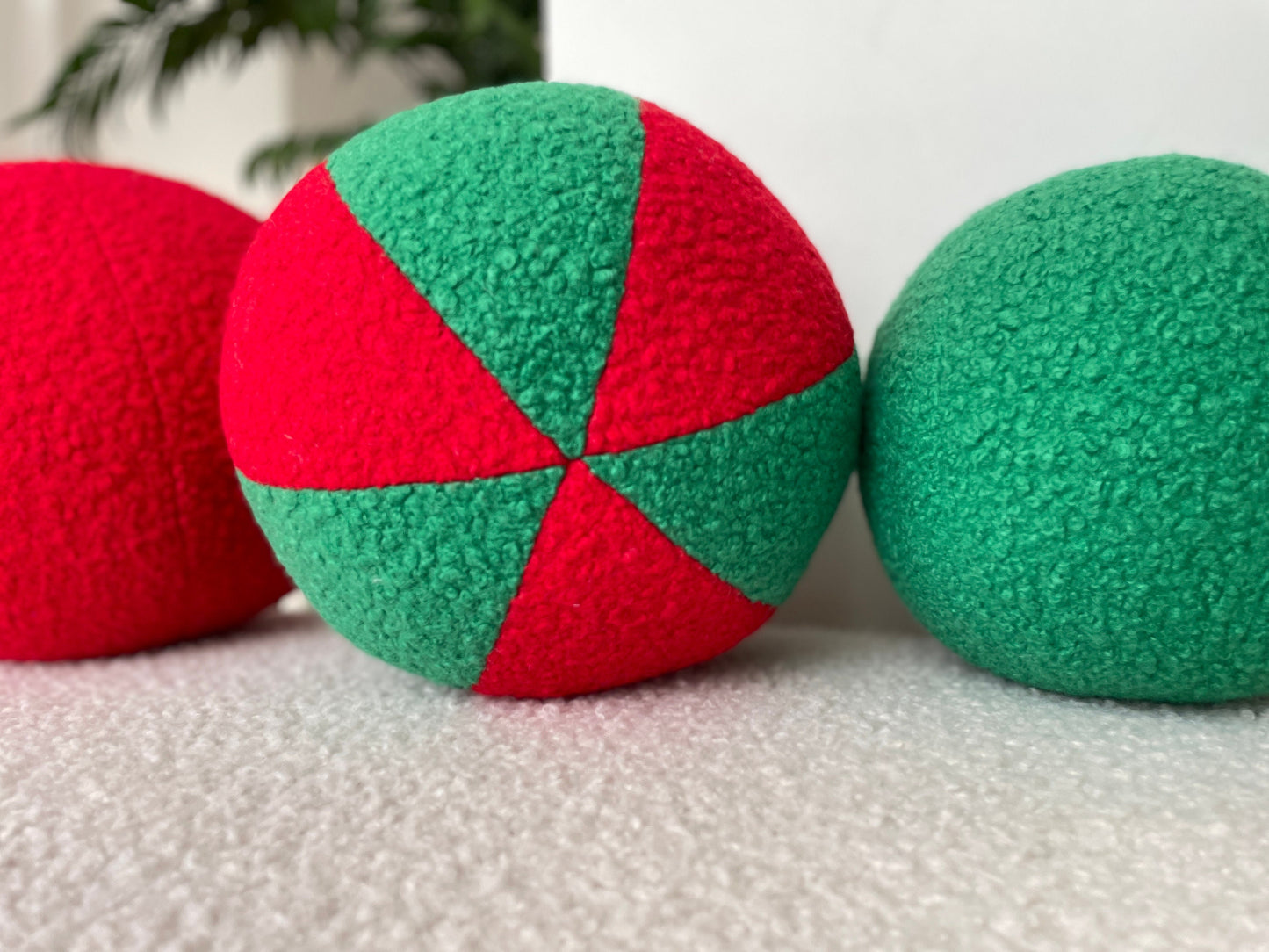 Boucle Ball Pillow: Christmas Ornament, Modern Home Decor