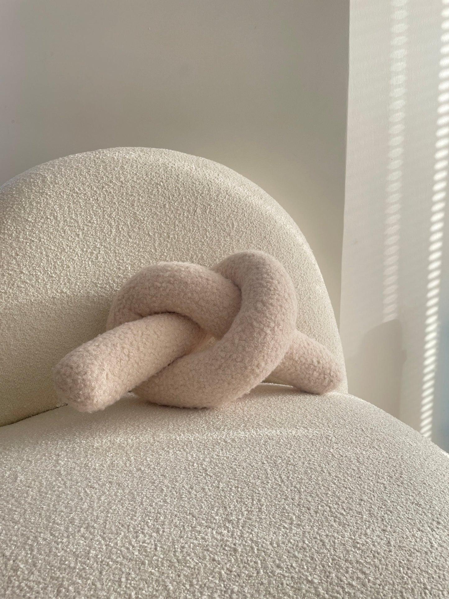Boucle Knot Pillow: Chunky Teddy Decorative Cushion