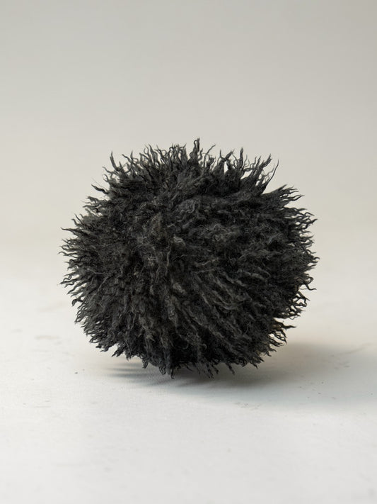 Black Faux fur Ball Pillows- Tibetan Lamb