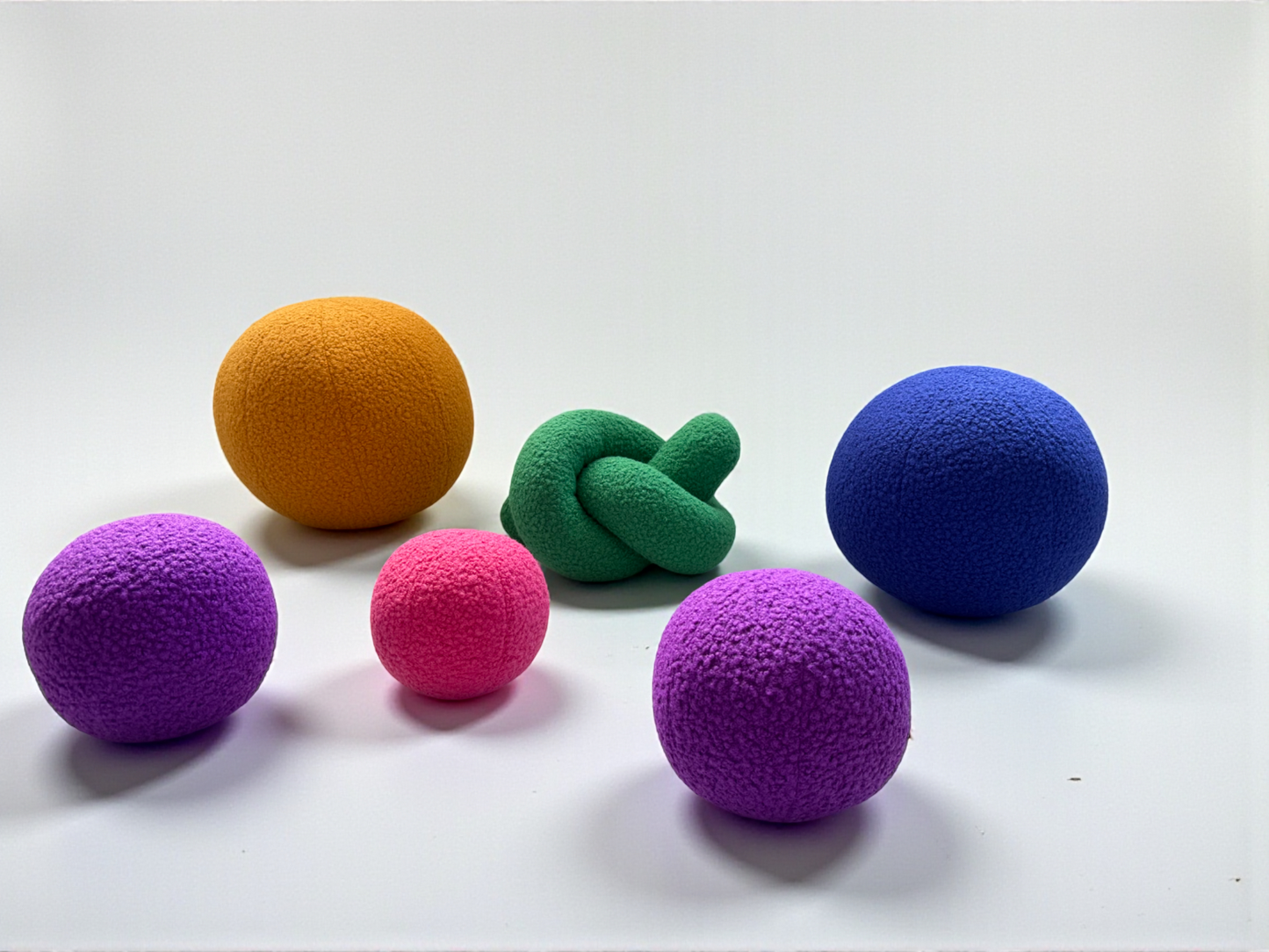 Handmade Boucle Ball Pillow: Mustard Teddy Round Cushion