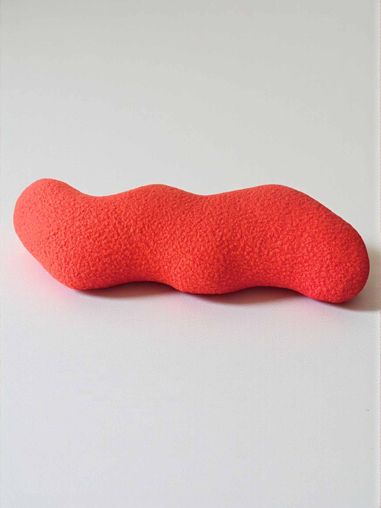 Orange Wavy Boucle Pillow: Modern Accent Cushion